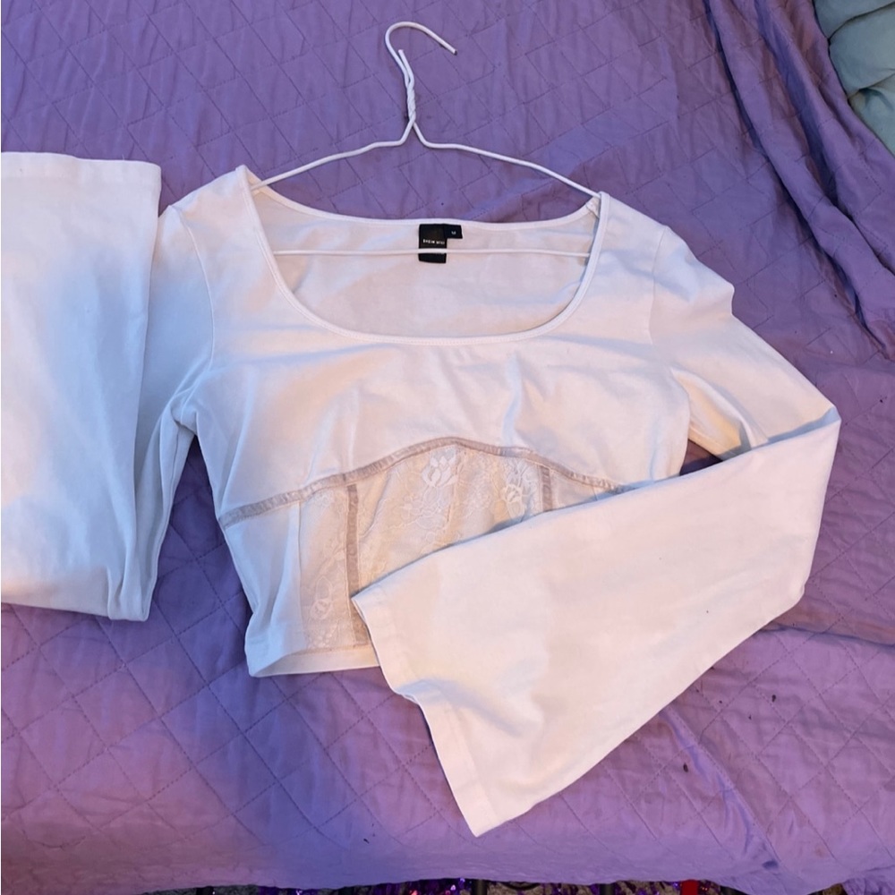 SHEIN white flare top